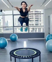 in home trampoline workout app subscription