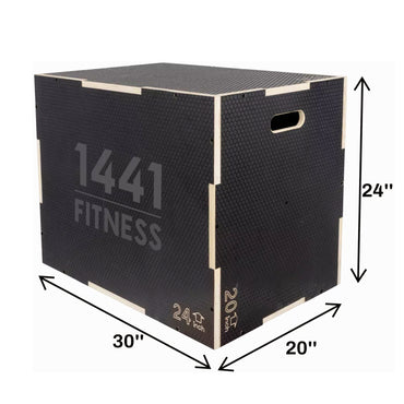 1441 Fitness Black Wooden Plyo box