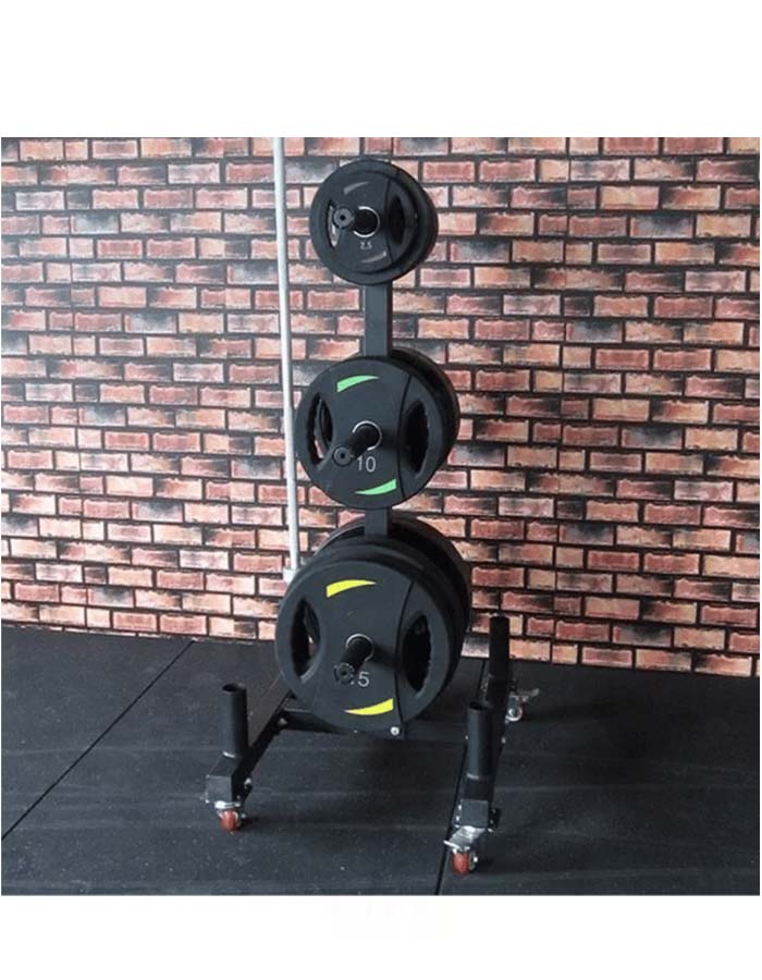1441 Fitness Commercial Plate Rack and Bar Holder with Wheels