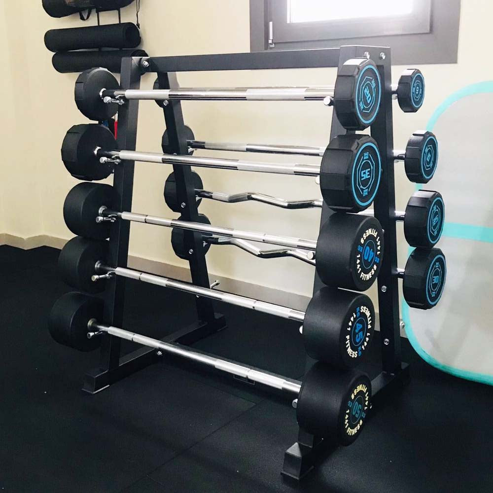 Fixed Straight PU Barbell Set - 10 Kg to 30 Kg with Rack - Bundle Offer