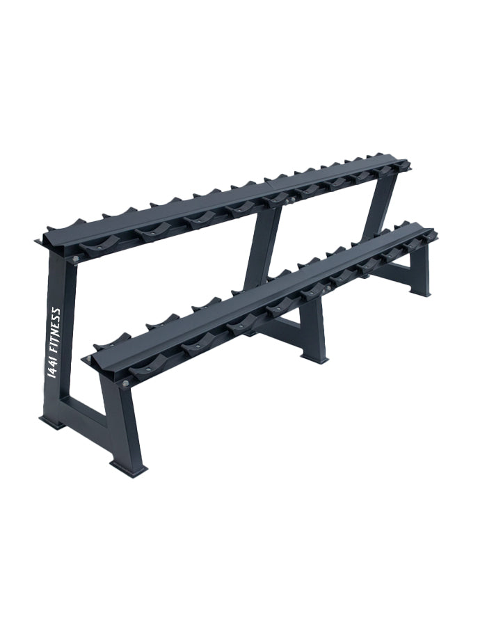PU Round Dumbbell Set - 2.5 Kg to 50 Kg( 20 Pairs ) with 2 Tier Racks - Bundle Offer
