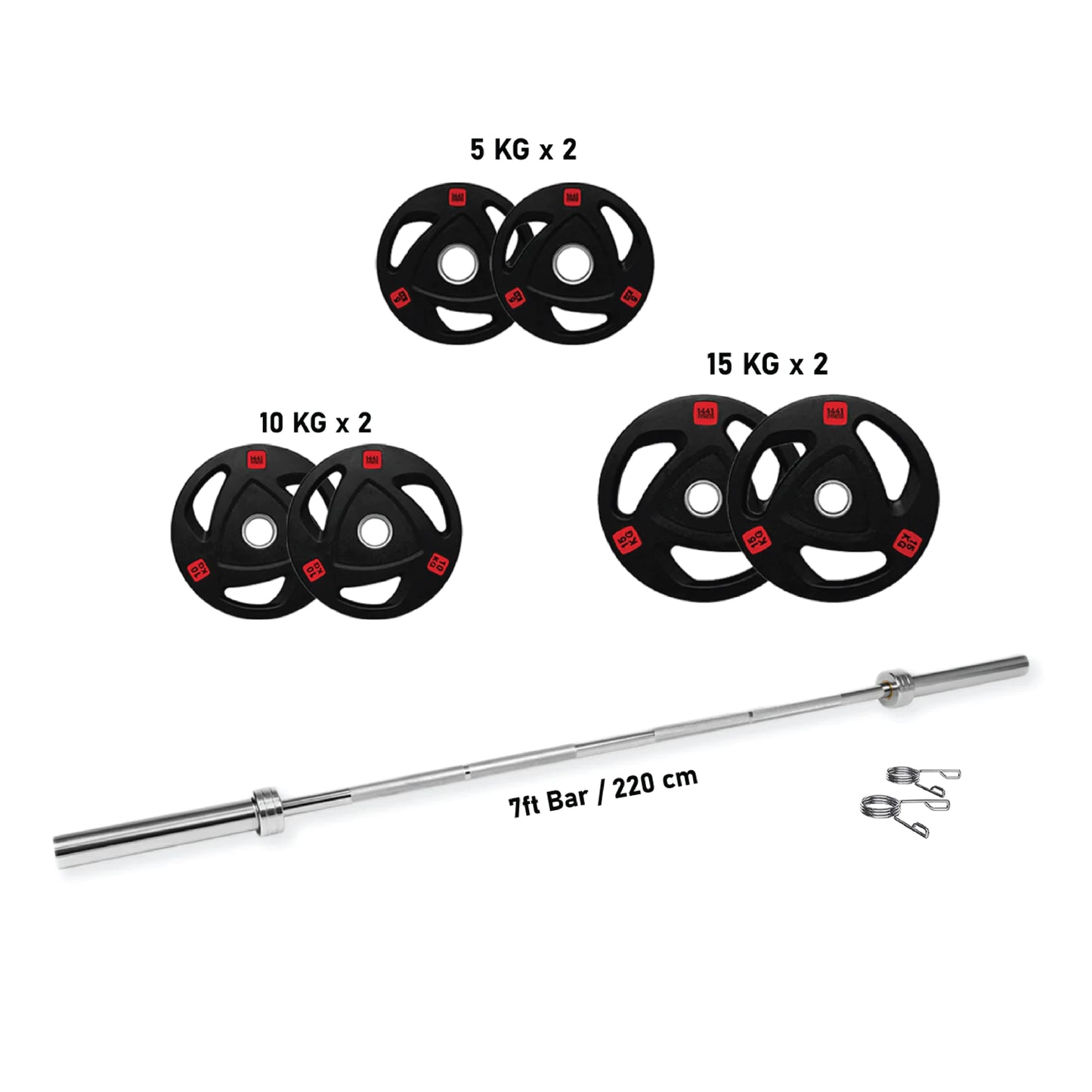 Combo Deal | 1441 Fitness Smith Machine with Functional Trainer J009 + 7 Ft Bar with 80 Kg Set Weight Plate Set + Adjustable Bench A8007 + 20 MM Flooring