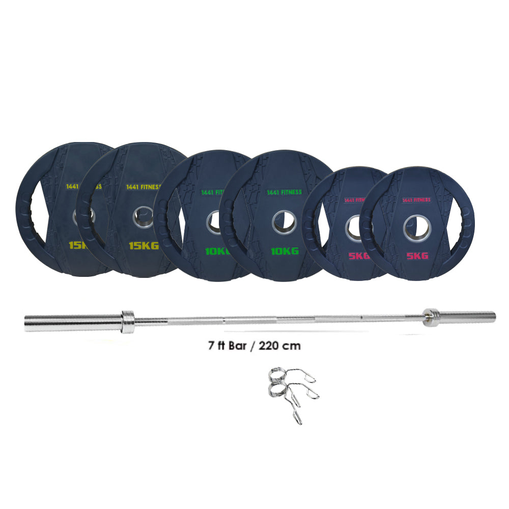 Combo Offer Squat Rack MDL66 + 7 ft Bar and 80 Kg Weight Plate Set with Adjustable Bench A8007