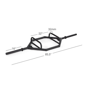 1441 Fitness Hex Trap Bar with Collars - Matt Black