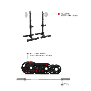 SQR01 Squat Rack Combo with Plate Set - Bundle Offer