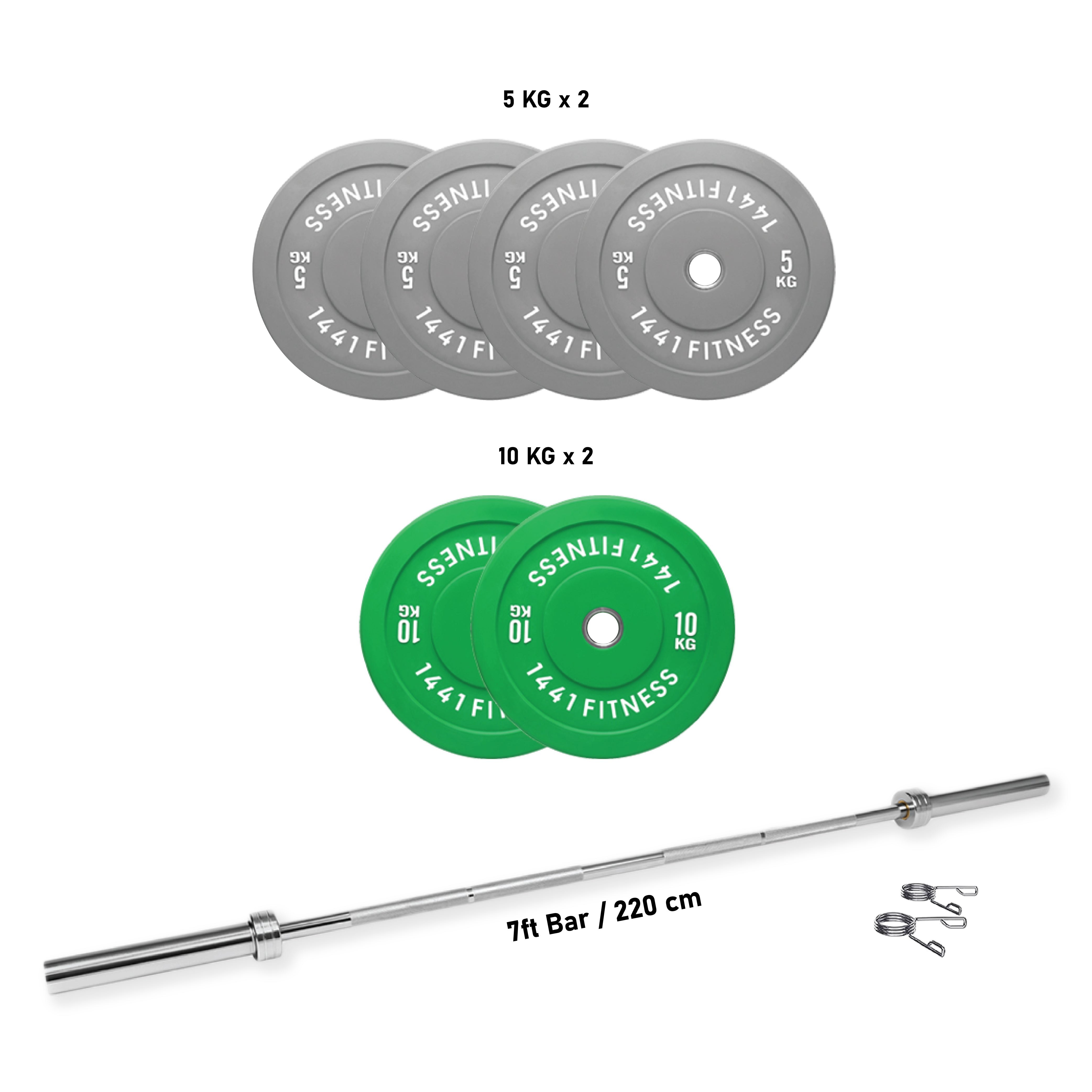 7 Ft Olympic Barbell Set - 60 KG | 1441 Fitness 7 Ft Olympic Barbell Set - 60 KG | 1441 Fitness