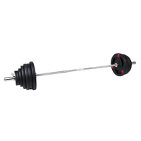 7 Ft Olympic Bar with Tri Grip Black Olympic Plates Set 120 kg
