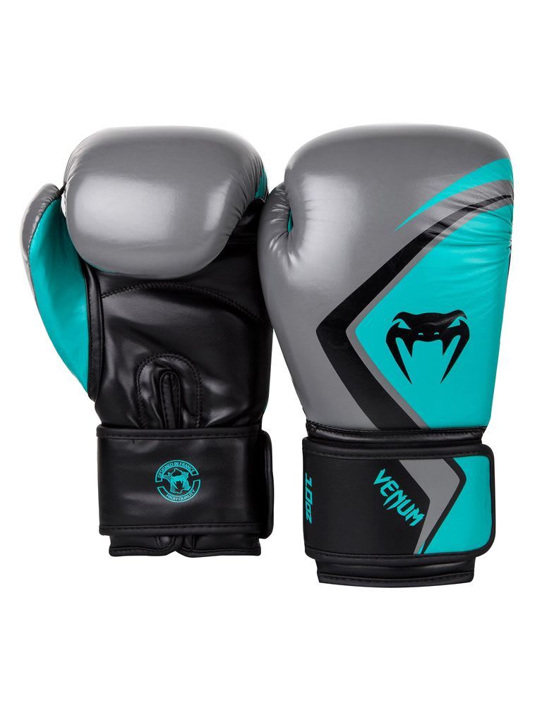 Venum Contender 2.0 Boxing Glove Black Turquoise Grey 10 OZ
