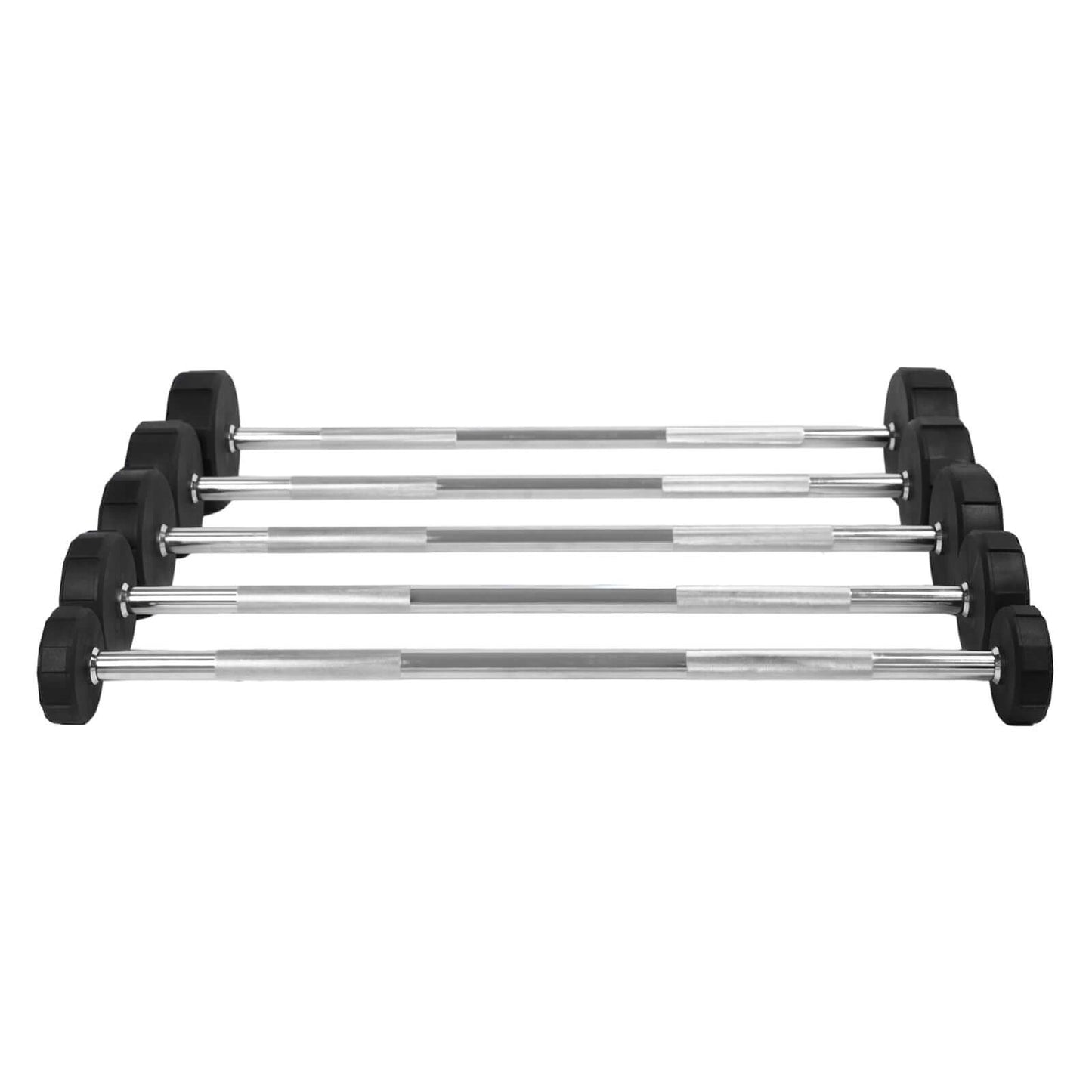 1441 Fitness Fixed Weight Straight Barbell PU Set - 10 kg to 30 kg with Rack