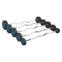 1441 Fitness Fixed Weight Curl Barbell Set - 10 kg to 30 kg With Rack