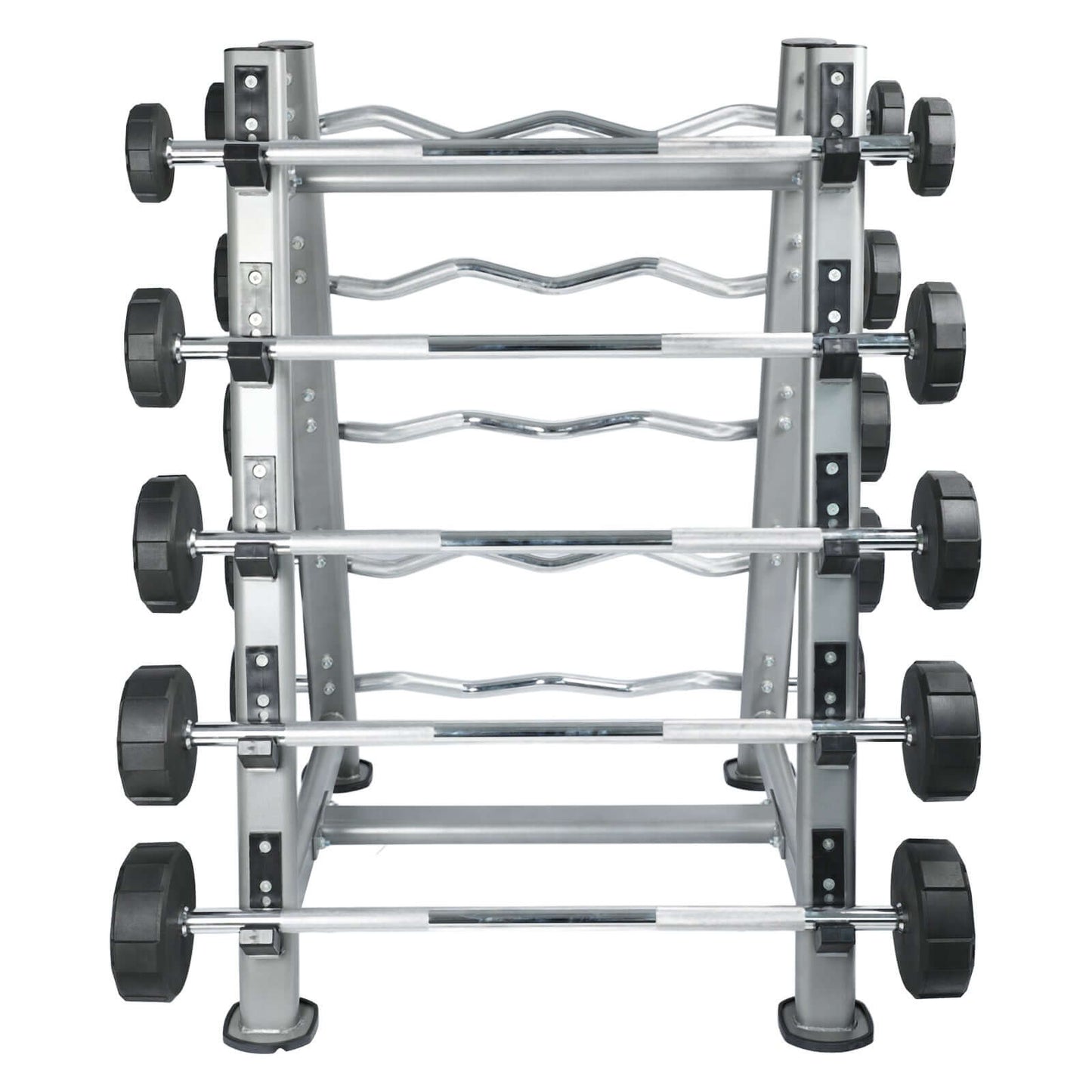 1441 Fitness Fixed Weight Straight Barbell PU Set - 10 kg to 30 kg with Rack