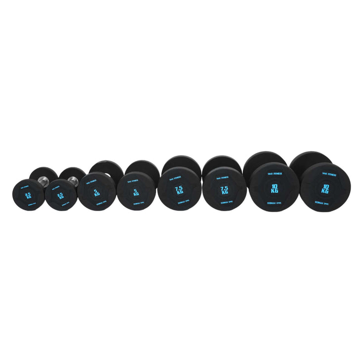 1441 Fitness PU Round Dumbbell Set - 2.5 Kg to 10 Kg