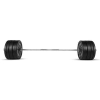 1441 Fitness 7 Ft Olympic Bar with Rubber Bumper Plates