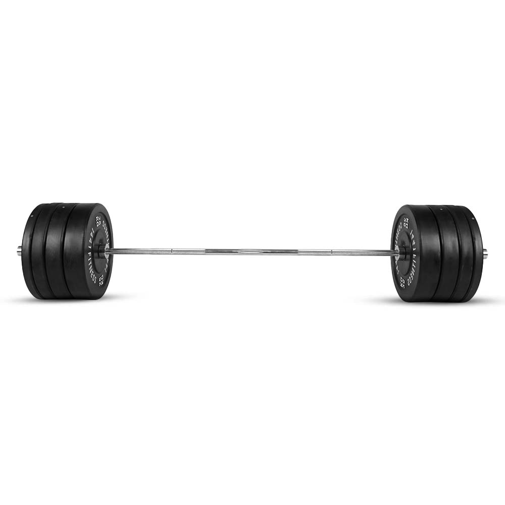 7 Ft Olympic Bar with Rubber Bumper Plates