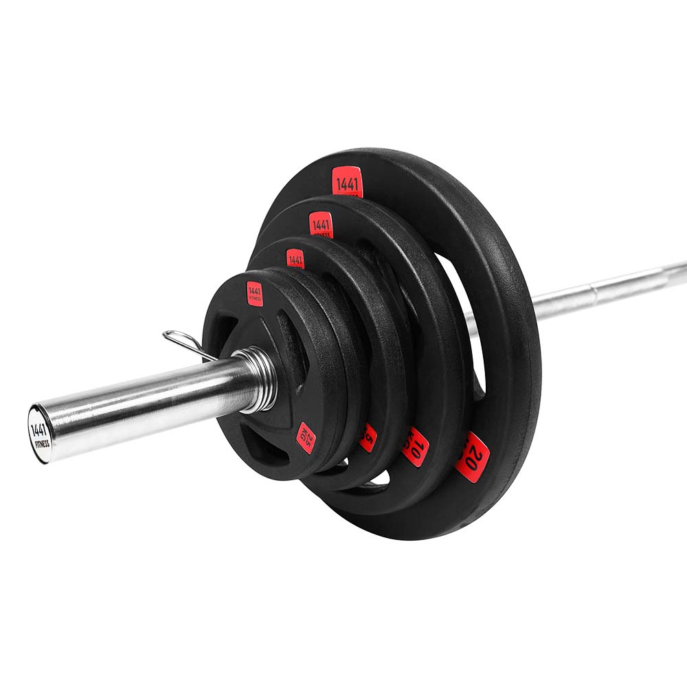 7 ft Olympic Bar with Tri Grip Black Plate