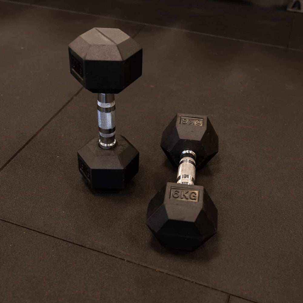 Rubber Hex Dumbbells Set - 2.5 Kg - 50 Kg ( 20 Pairs ) - Bundle Offer