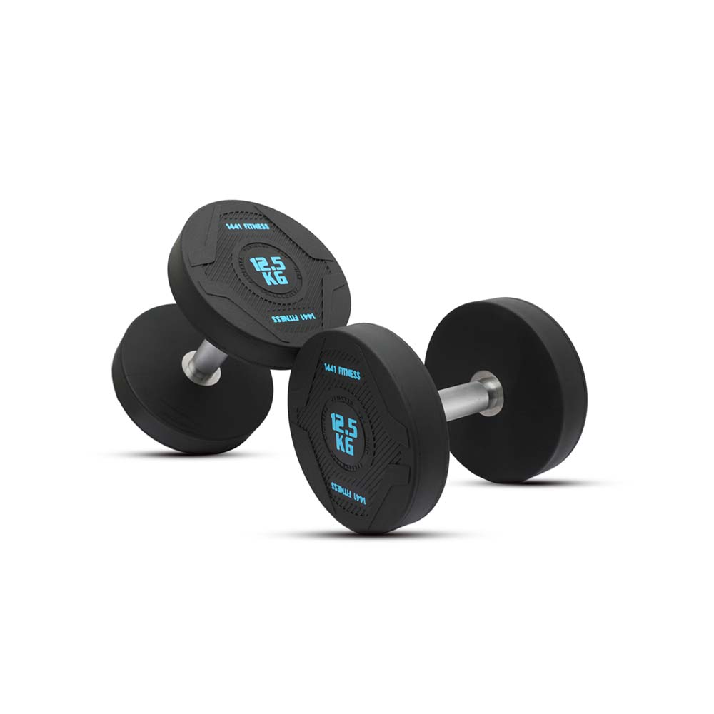 1441 Fitness PU Rubber Round Dumbbell Combo Set 2.5 Kg - 15 Kg (6 Pairs Set) 