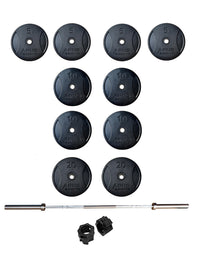 7 Ft Olympic Barbell and Apus Rubber Bumper Plate Set - 120 KG | Prosportsae