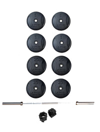 Apus Bumper Plate Set with 7 ft Olympic Bar - 120 KG