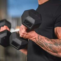 Rubber Hex Dumbbells Set - 2.5 Kg - 50 Kg ( 20 Pairs ) - Bundle Offer