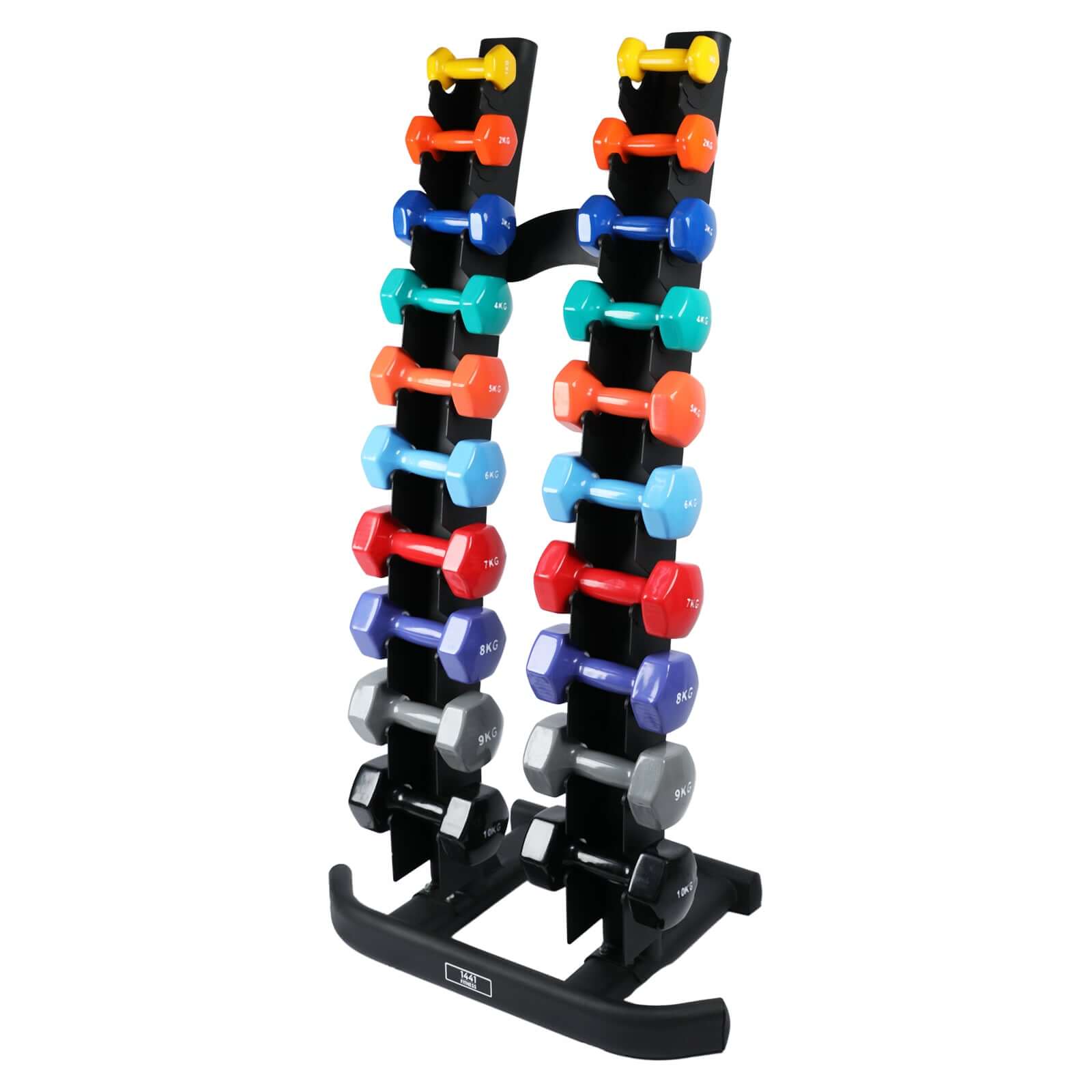 Get Vinyl Coated Dumbbell with Rack For Gym