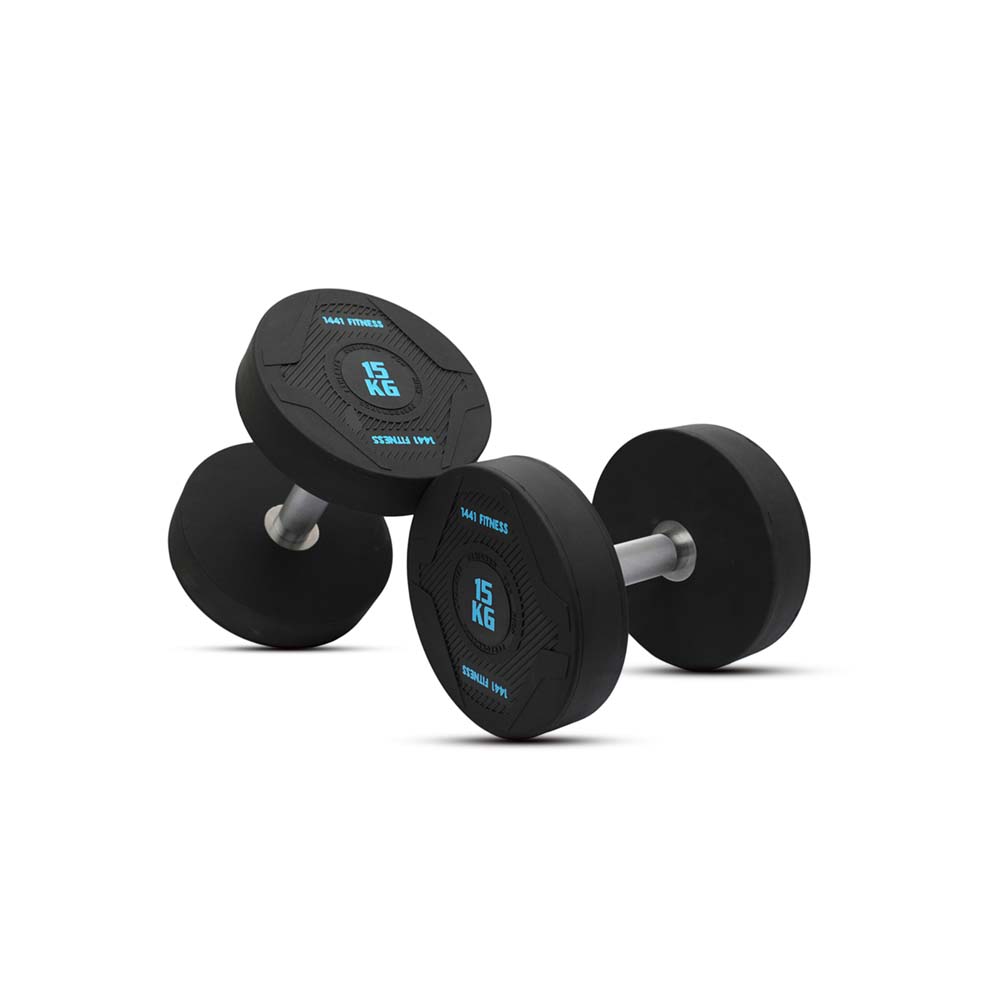 1441 Fitness PU Rubber Round Dumbbell Combo Set 2.5 Kg - 15 Kg (6 Pairs Set) 
