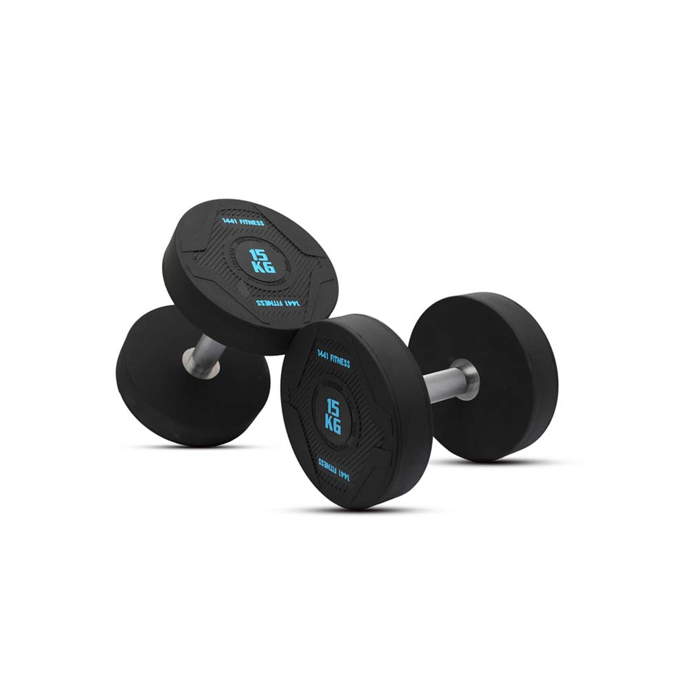 1441 Fitness PU Rubber Round Dumbbell Combo Set 2.5 Kg - 50 Kg (20 Pairs Set)