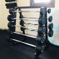 Fixed Straight PU Barbell Set - 10 Kg to 30 Kg with Rack - Bundle Offer