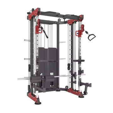 Combo Deal | 1441 Fitness Functional Trainer With Smith Machine - 41FC81 + 80 Kg Tri Grip Set with 7 ft Bar + Adjustable Bench A8007 + 4 Gym Tile