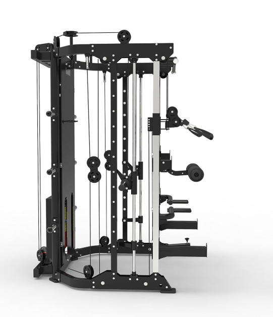 1441 Fitness Multi Function Smith Machine 41FC81 with Rubber Flooring, Tri Grip Plate with Bench A8007 - Bundle Offer - 41FC81