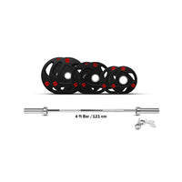 Olympic Size Bar-comes with 3 different weight bumper plates