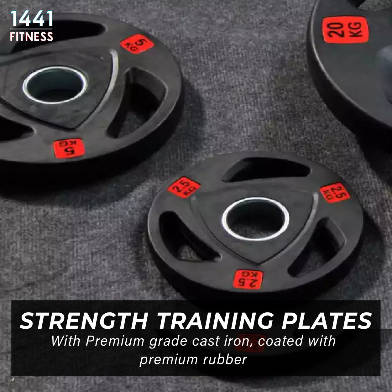 Tri Grip Plates with 6 Ft Olympic Bar - 60 Kg Set - Bundle Offer