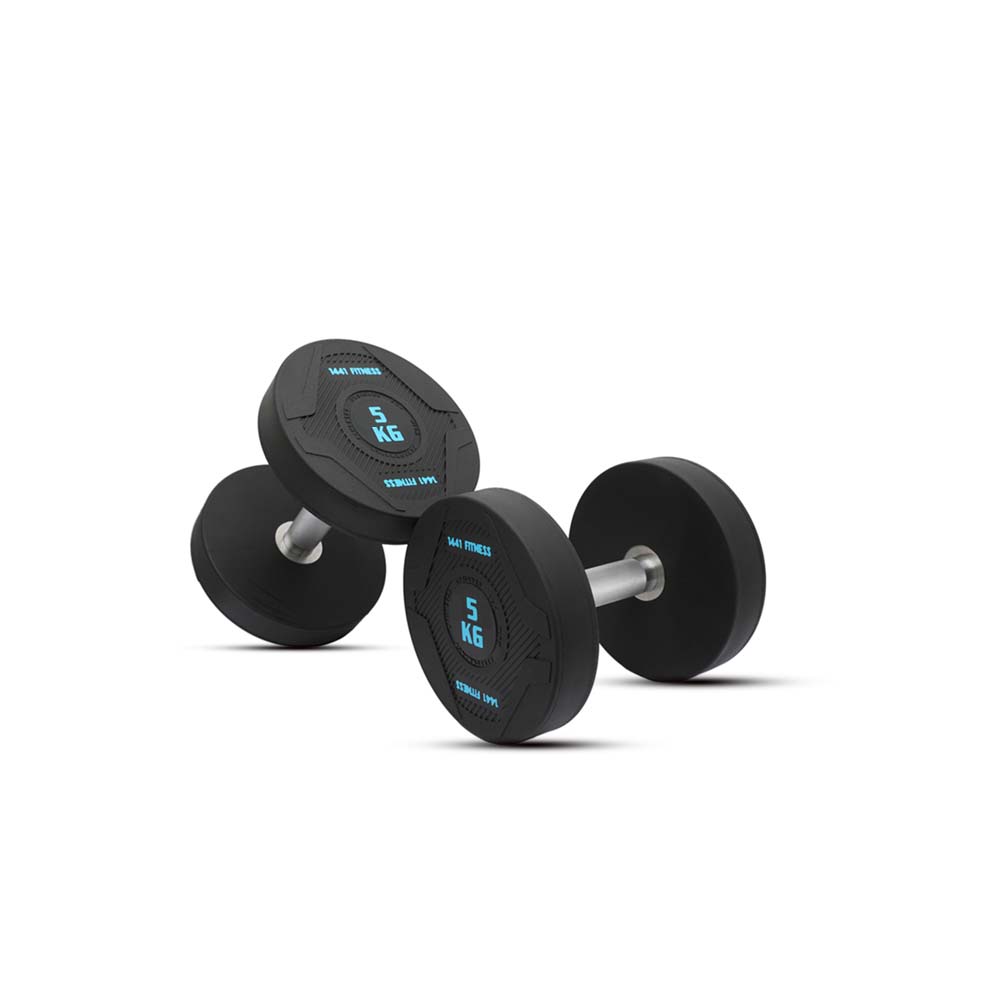 1441 Fitness PU Rubber Round Dumbbell Combo Set 2.5 Kg - 15 Kg (6 Pairs Set) 