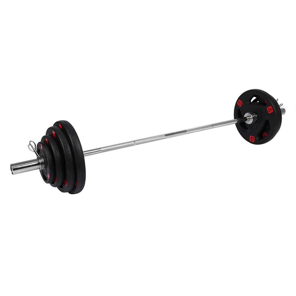6 ft Olympic Bar with Tri Grip Black Plate