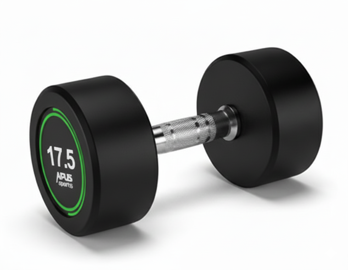 Apus Commercial Rubber Round Dumbbells 17.5kg