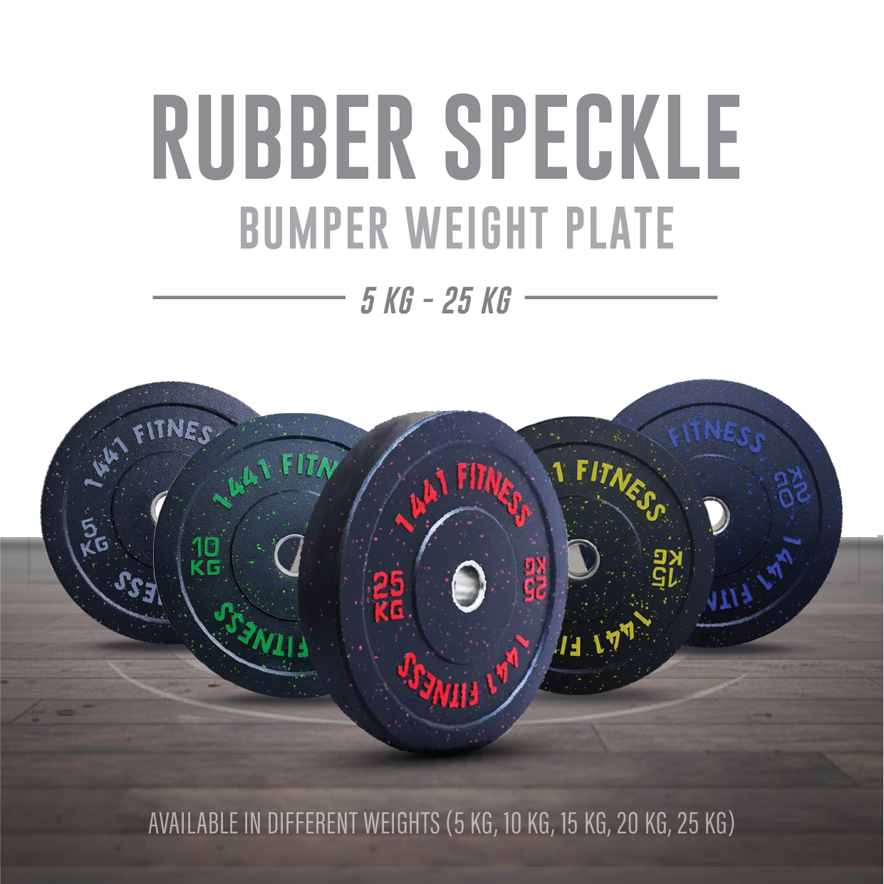 1441 Fitness Speckle Bumper Plates - 5 Kg to 25 KG
