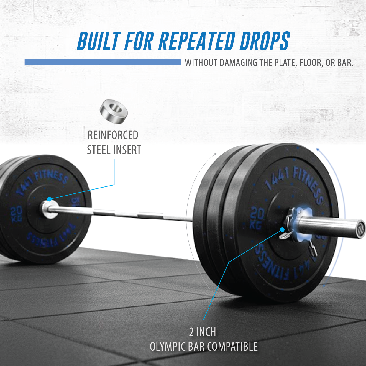 1441 Fitness Speckle Bumper Plates - 5 Kg to 25 KG