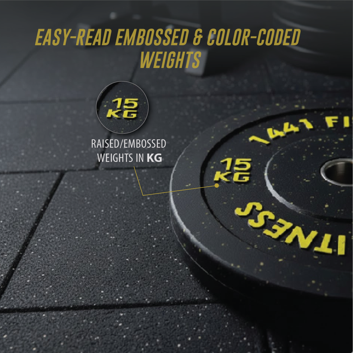 1441 Fitness Speckle Bumper Plates - 5 Kg to 25 KG