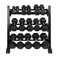 Hex Dumbbells with Rack