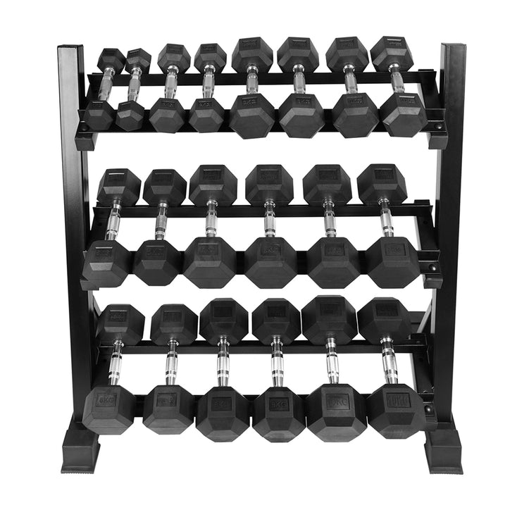 1441 Fitness Hex Dumbbells Set with Rack - 1 Kg to 10 Kg