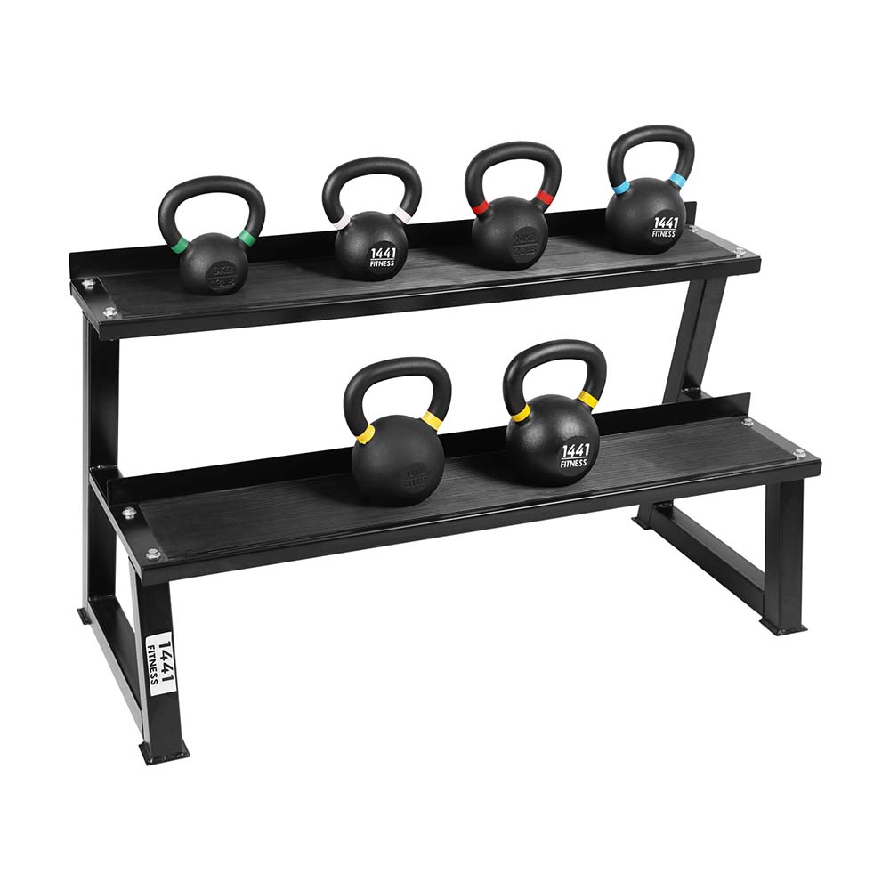 1441 Fitness Powder Coated Kettlebell - 6 Kg to 16 Kg - with Rack
