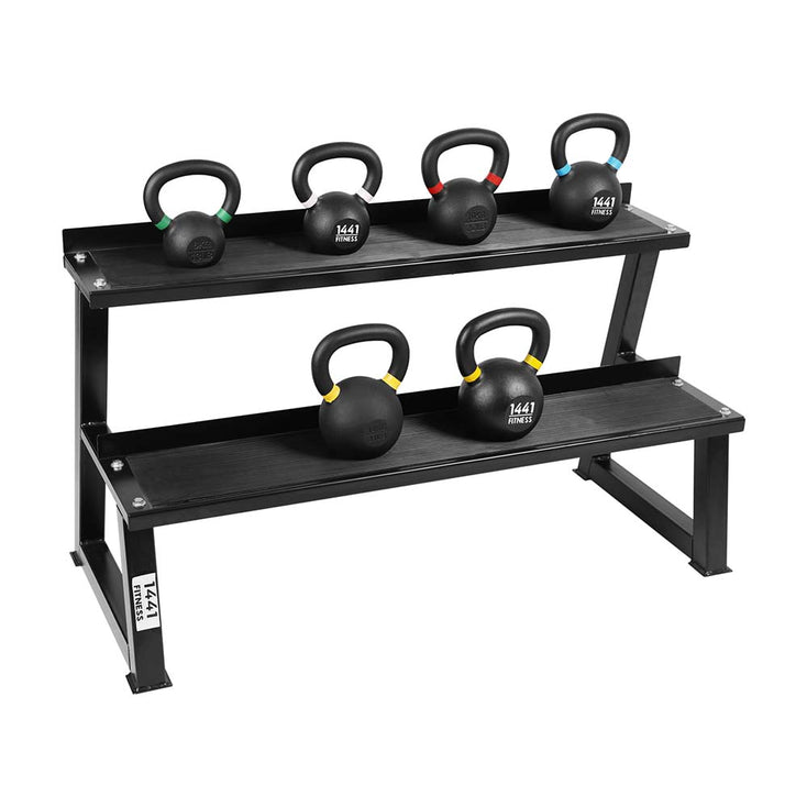 1441 Fitness Powder Coated Kettlebell Set with Rack - 6 Kg to 16 Kg