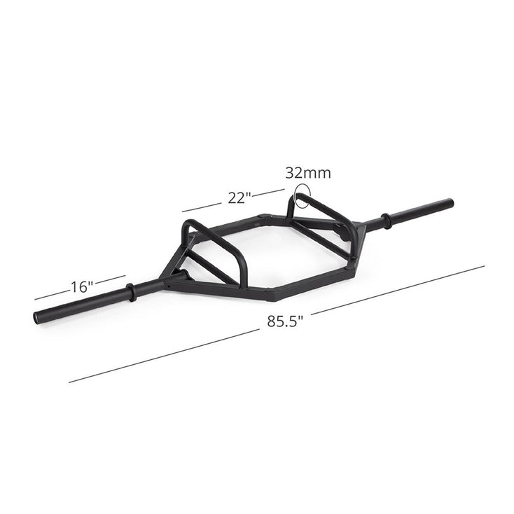 1441 Fitness Hex Trap Bar with Collars - Matt Black