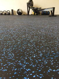1441 Fitness Heavy Duty Gym Tile 15 mm Speckled Blue - 100 x 100 CM | Rubber Flooring