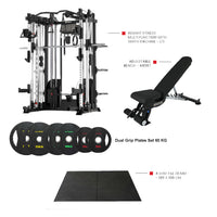Insight Fitness Multi Function Smith Machine C5 with Rubber Flooring , Dual Grip Plates & A8007 Bench - Bundle Offer