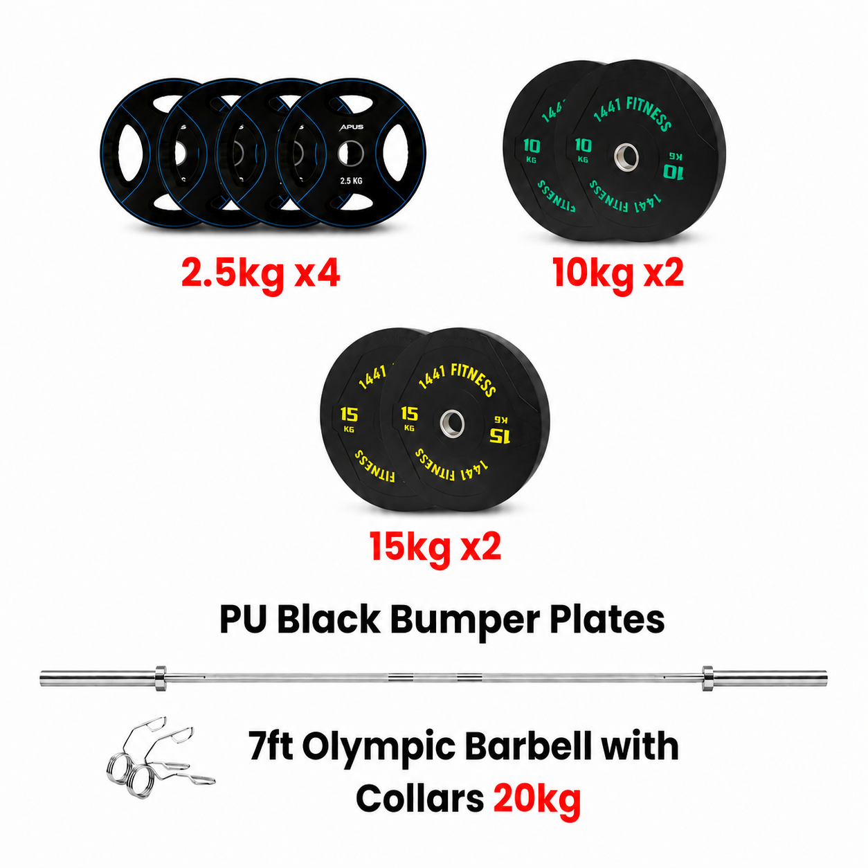 set of black bumper plates 
