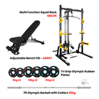 MDL 66 Multi Function Rack Combo with Plate Set and Bench - Bundle Offer