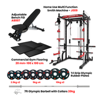 J009 Multi Function Rack Combo with Plate Set Bench and Flooring - Bundle Offer