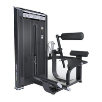 DHZ Fitness Back Extension - E7031 back extension fitness machine with adjustable back rollers and a footrest.