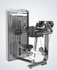 DHZ Fitness Lateral Raise - E7005 typically used for strength training, featuring a seat and adjustable backrest in a gym setting.